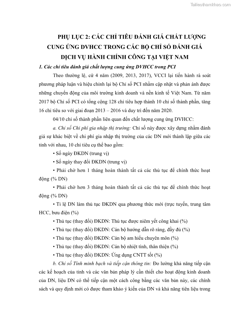 Luận án tiến sĩ quản trị kinh doanh Nâng cao chất lượng cung ứng dịch vụ hành chính công tỉnh Quảng Bình - 15 Trang 170