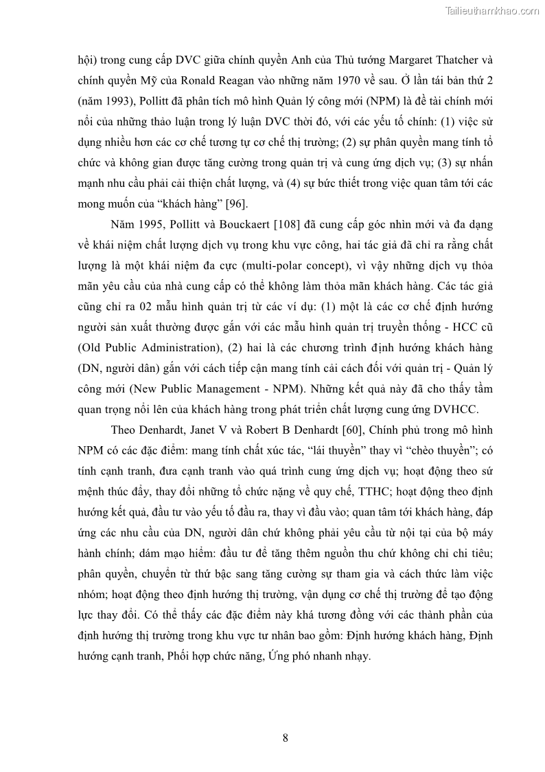 Luận án tiến sĩ quản trị kinh doanh Nâng cao chất lượng cung ứng dịch vụ hành chính công tỉnh Quảng Bình - 2 Trang 22