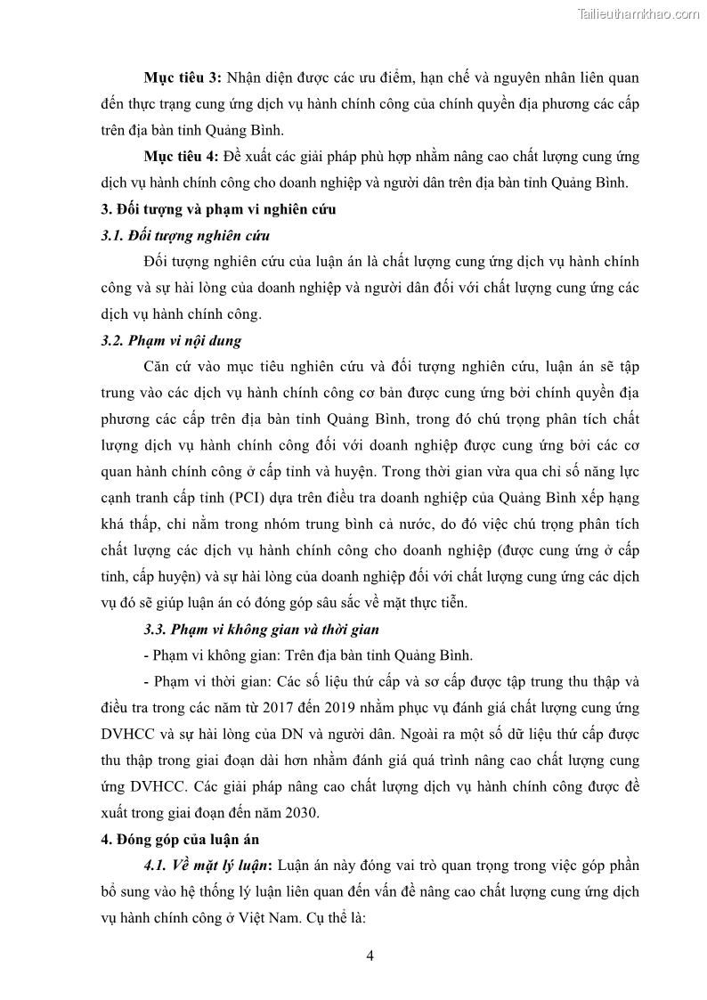 Luận án tiến sĩ quản trị kinh doanh Nâng cao chất lượng cung ứng dịch vụ hành chính công tỉnh Quảng Bình - 2 Trang 18