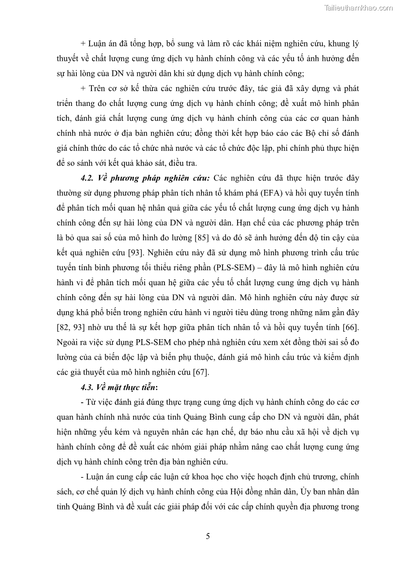 Luận án tiến sĩ quản trị kinh doanh Nâng cao chất lượng cung ứng dịch vụ hành chính công tỉnh Quảng Bình - 2 Trang 19