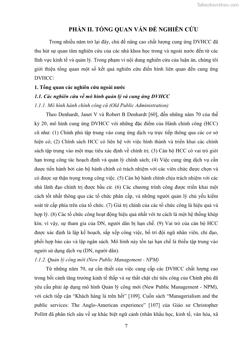 Luận án tiến sĩ quản trị kinh doanh Nâng cao chất lượng cung ứng dịch vụ hành chính công tỉnh Quảng Bình - 2 Trang 21