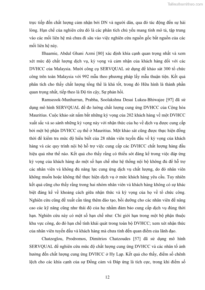 Luận án tiến sĩ quản trị kinh doanh Nâng cao chất lượng cung ứng dịch vụ hành chính công tỉnh Quảng Bình - 3 Trang 26