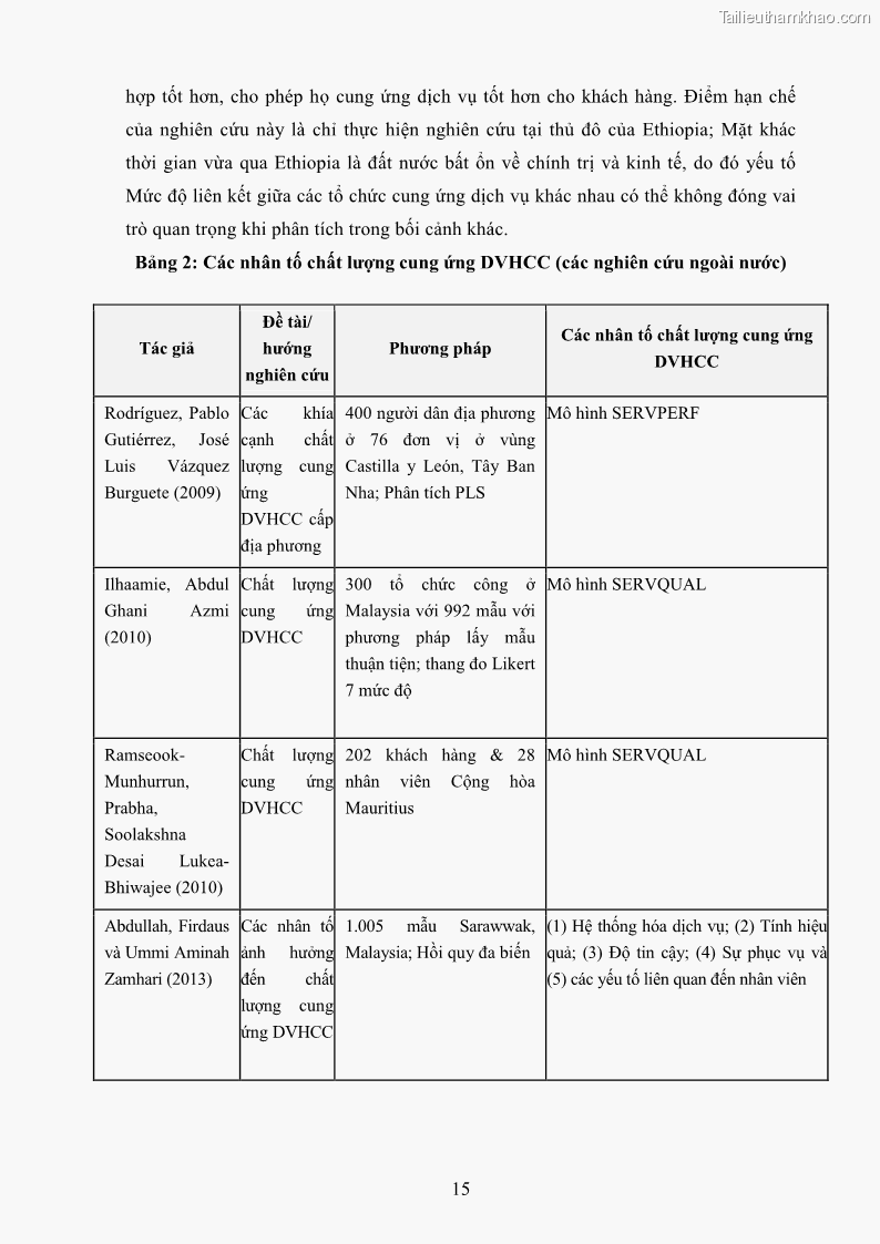 Luận án tiến sĩ quản trị kinh doanh Nâng cao chất lượng cung ứng dịch vụ hành chính công tỉnh Quảng Bình - 3 Trang 29
