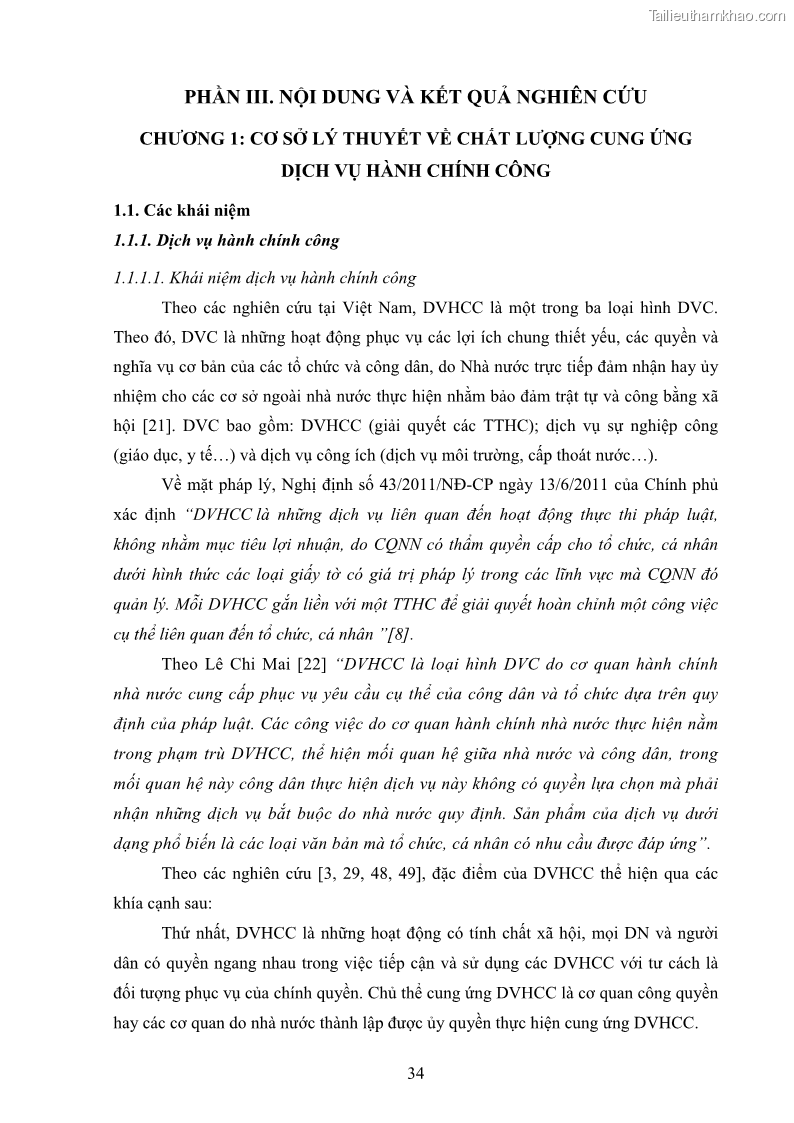 Luận án tiến sĩ quản trị kinh doanh Nâng cao chất lượng cung ứng dịch vụ hành chính công tỉnh Quảng Bình - 4 Trang 48