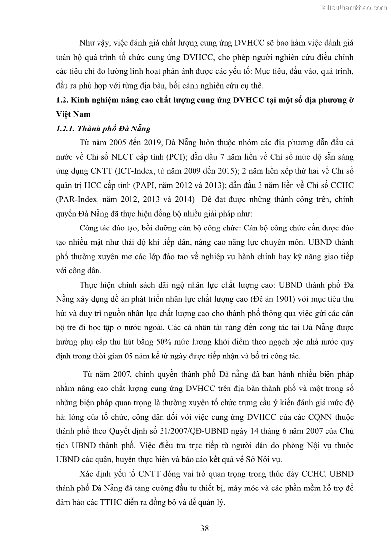 Luận án tiến sĩ quản trị kinh doanh Nâng cao chất lượng cung ứng dịch vụ hành chính công tỉnh Quảng Bình - 5 Trang 52