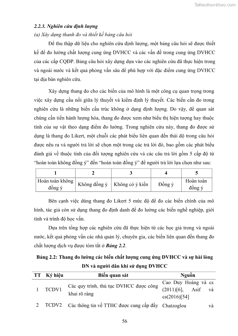 Luận án tiến sĩ quản trị kinh doanh Nâng cao chất lượng cung ứng dịch vụ hành chính công tỉnh Quảng Bình - 6 Trang 70