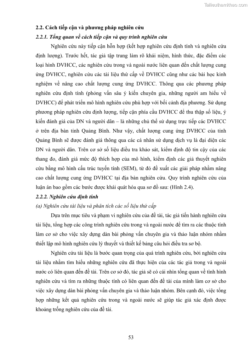 Luận án tiến sĩ quản trị kinh doanh Nâng cao chất lượng cung ứng dịch vụ hành chính công tỉnh Quảng Bình - 6 Trang 67