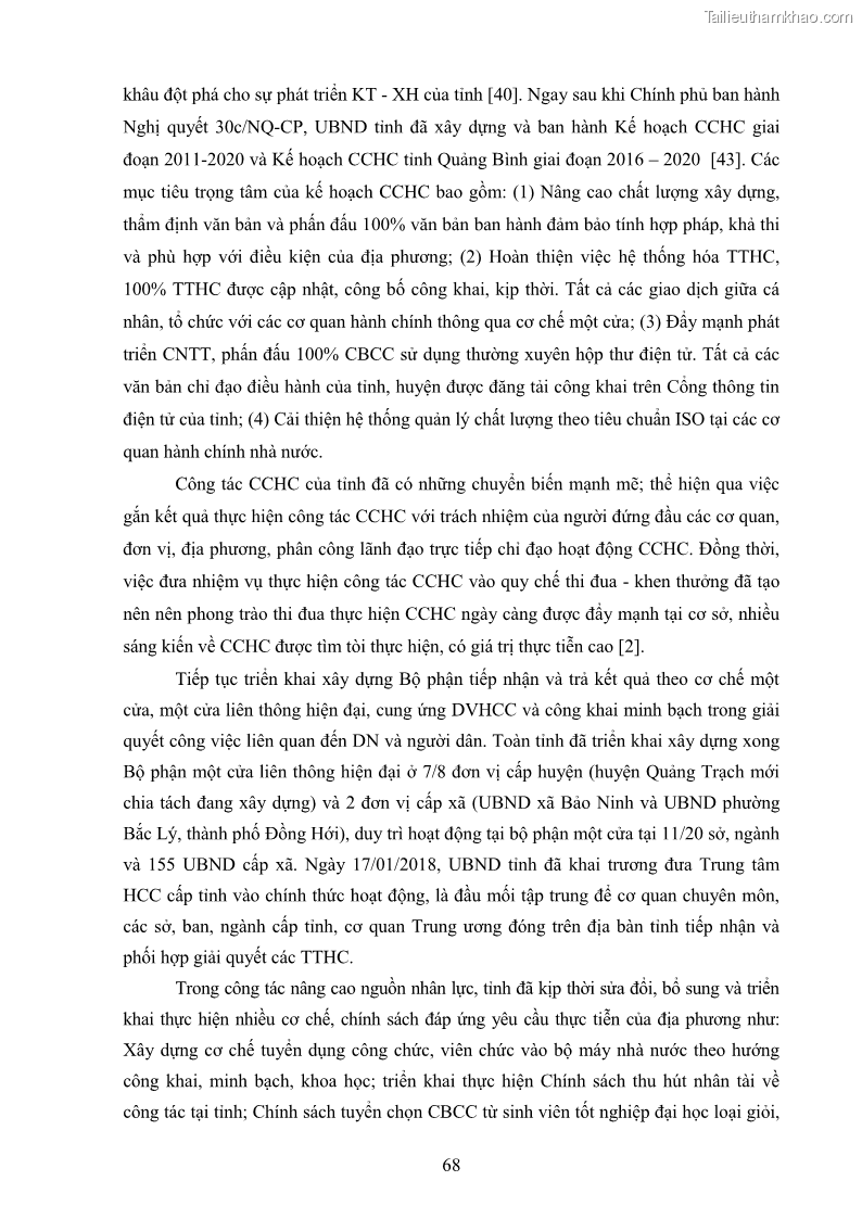 Luận án tiến sĩ quản trị kinh doanh Nâng cao chất lượng cung ứng dịch vụ hành chính công tỉnh Quảng Bình - 7 Trang 82