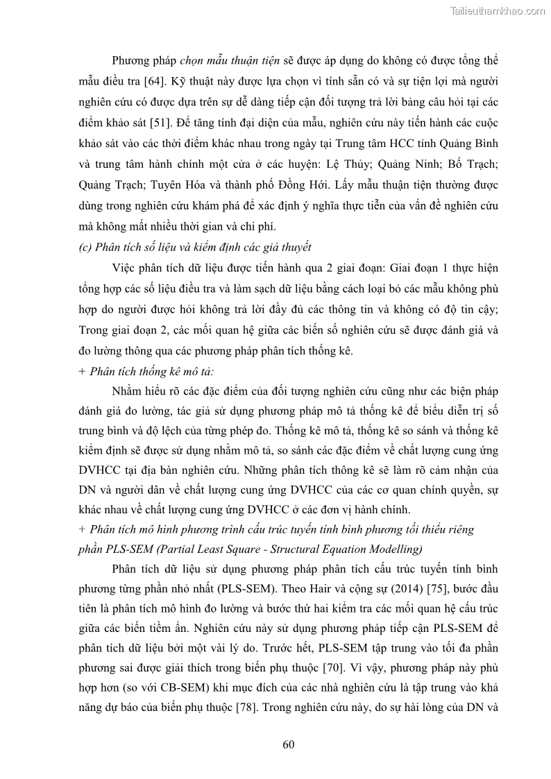 Luận án tiến sĩ quản trị kinh doanh Nâng cao chất lượng cung ứng dịch vụ hành chính công tỉnh Quảng Bình - 7 Trang 74