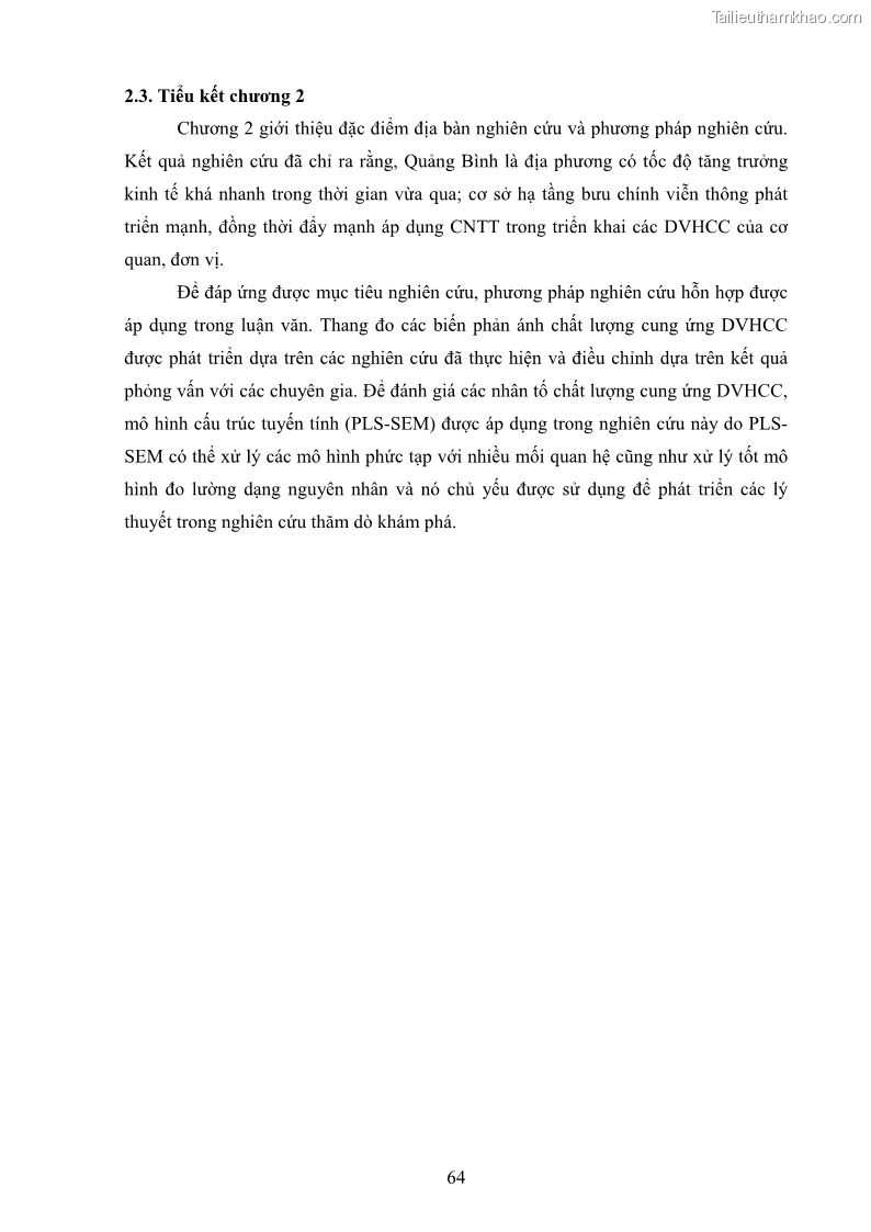 Luận án tiến sĩ quản trị kinh doanh Nâng cao chất lượng cung ứng dịch vụ hành chính công tỉnh Quảng Bình - 7 Trang 78