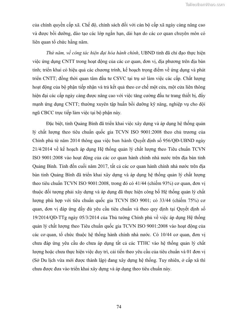 Luận án tiến sĩ quản trị kinh doanh Nâng cao chất lượng cung ứng dịch vụ hành chính công tỉnh Quảng Bình - 8 Trang 88