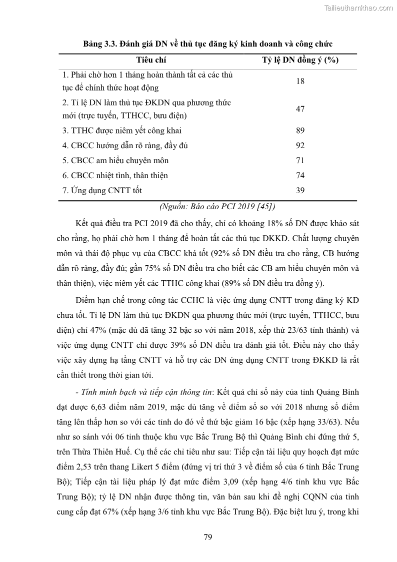 Luận án tiến sĩ quản trị kinh doanh Nâng cao chất lượng cung ứng dịch vụ hành chính công tỉnh Quảng Bình - 8 Trang 93