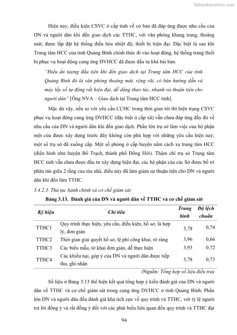 Luận án tiến sĩ quản trị kinh doanh Nâng cao chất lượng cung ứng dịch vụ hành chính công tỉnh Quảng Bình - 9 Trang 108