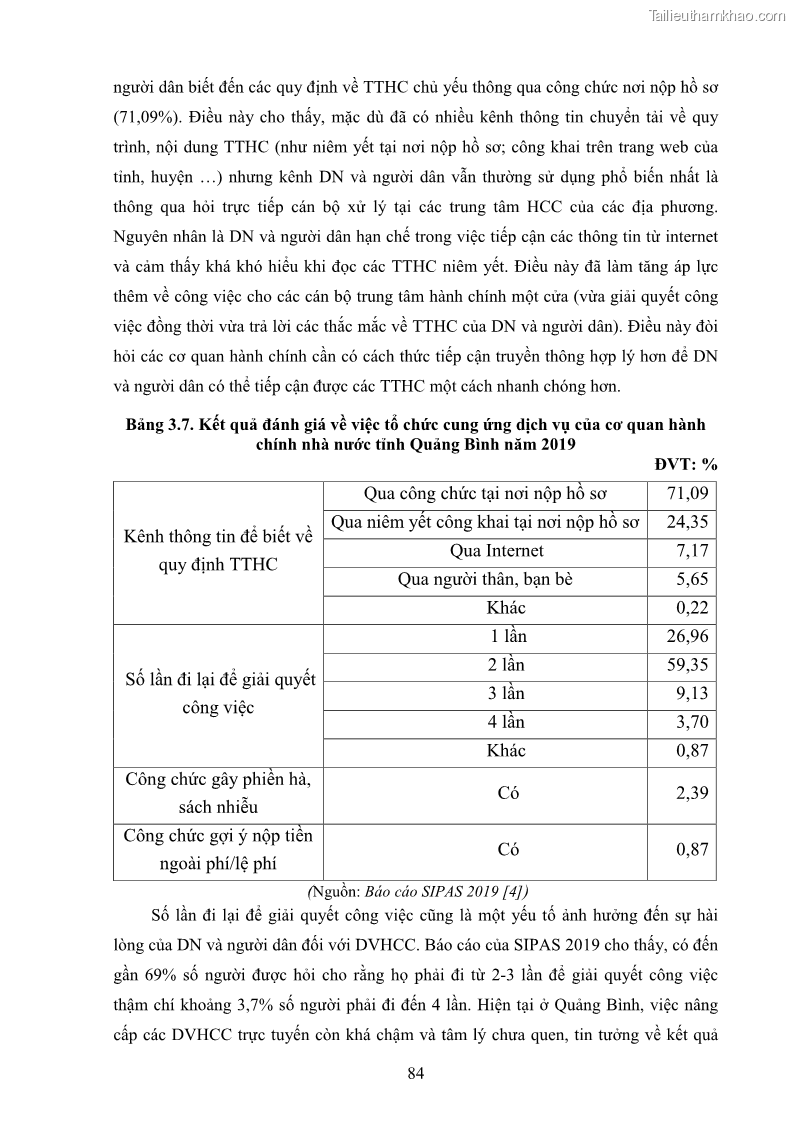 Luận án tiến sĩ quản trị kinh doanh Nâng cao chất lượng cung ứng dịch vụ hành chính công tỉnh Quảng Bình - 9 Trang 98