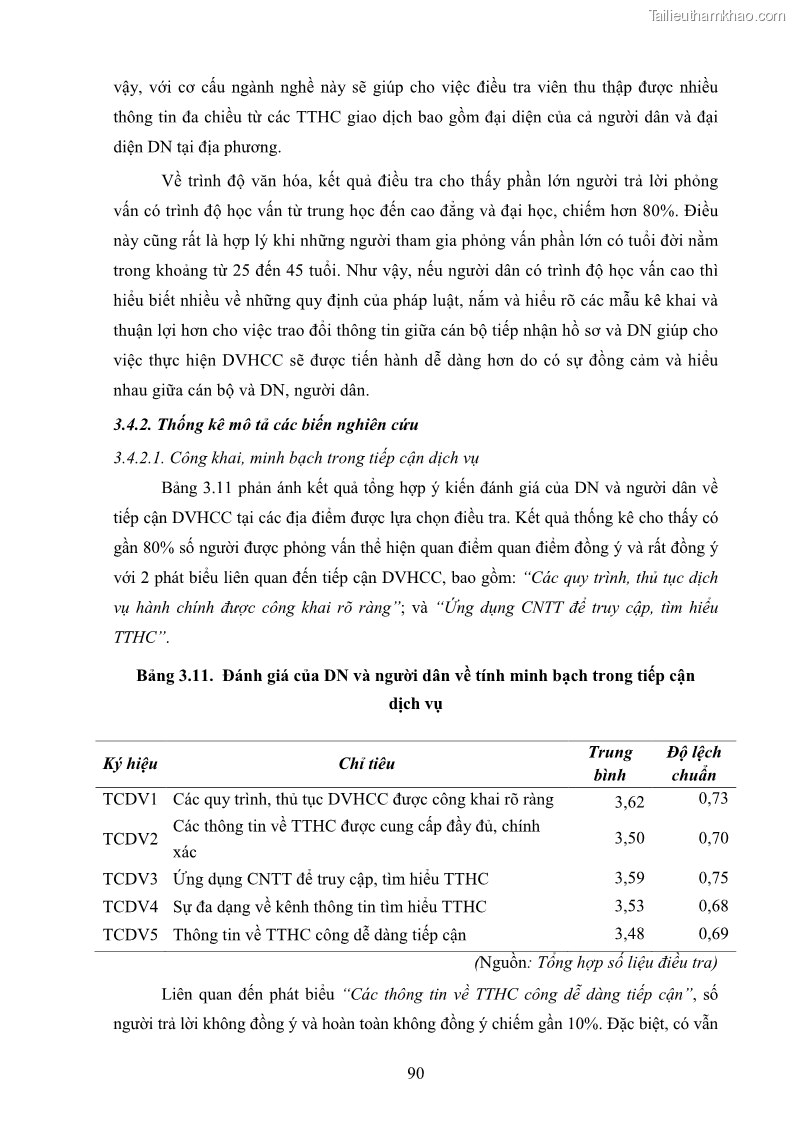 Luận án tiến sĩ quản trị kinh doanh Nâng cao chất lượng cung ứng dịch vụ hành chính công tỉnh Quảng Bình - 9 Trang 104