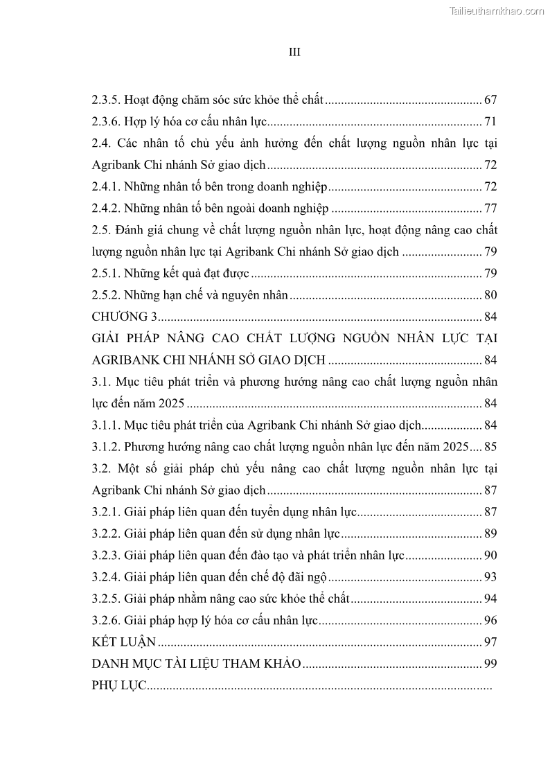 Luận văn thạc sĩ quản trị nhân lực Nâng cao chất lượng nguồn nhân lực tại Ngân hàng Nông nghiệp và Phát triển Nông thôn Việt Nam - Chi nhánh Sở giao dịch - 1 Trang 7
