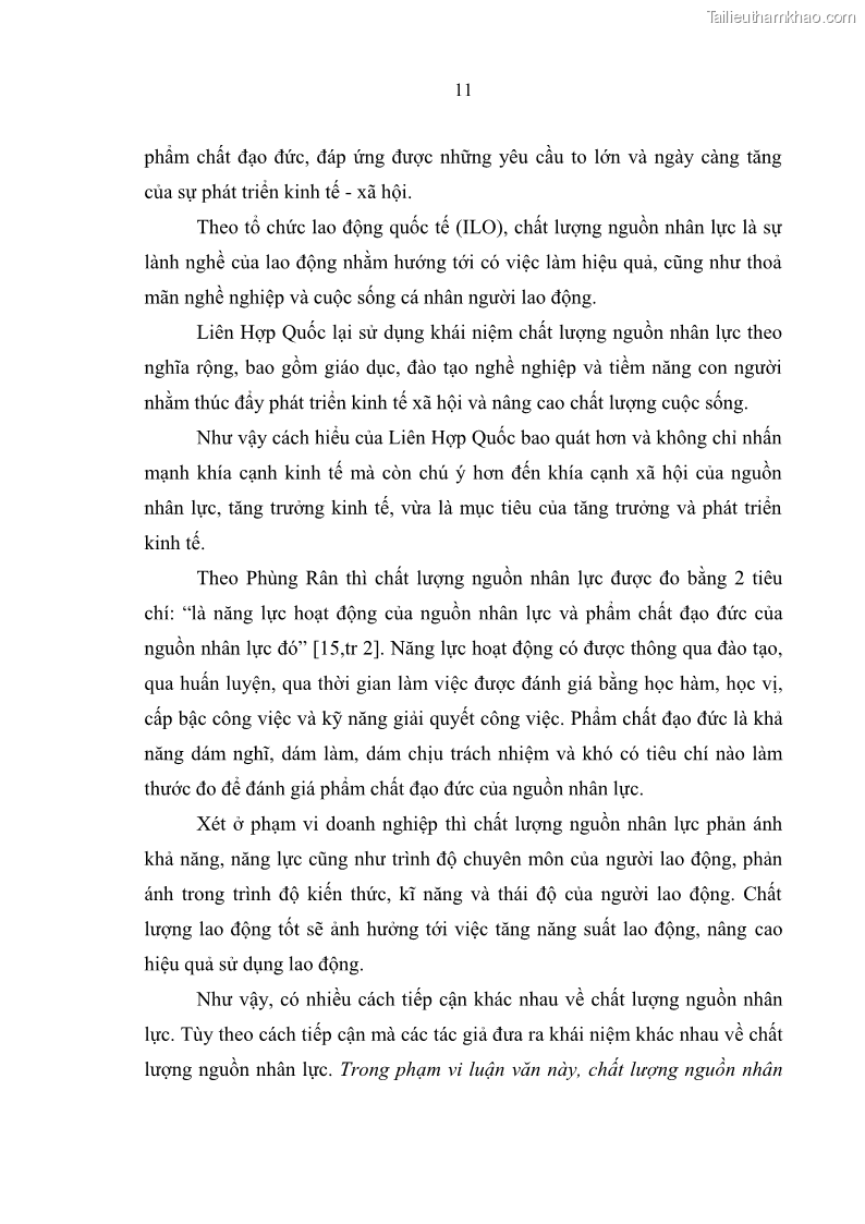 Luận văn thạc sĩ quản trị nhân lực Nâng cao chất lượng nguồn nhân lực tại Ngân hàng Nông nghiệp và Phát triển Nông thôn Việt Nam - Chi nhánh Sở giao dịch - 2 Trang 21