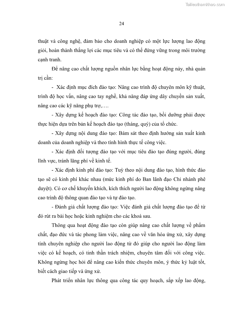 Luận văn thạc sĩ quản trị nhân lực Nâng cao chất lượng nguồn nhân lực tại Ngân hàng Nông nghiệp và Phát triển Nông thôn Việt Nam - Chi nhánh Sở giao dịch - 3 Trang 34