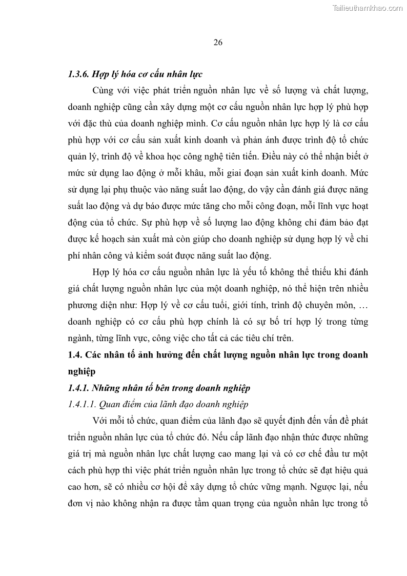 Luận văn thạc sĩ quản trị nhân lực Nâng cao chất lượng nguồn nhân lực tại Ngân hàng Nông nghiệp và Phát triển Nông thôn Việt Nam - Chi nhánh Sở giao dịch - 3 Trang 36