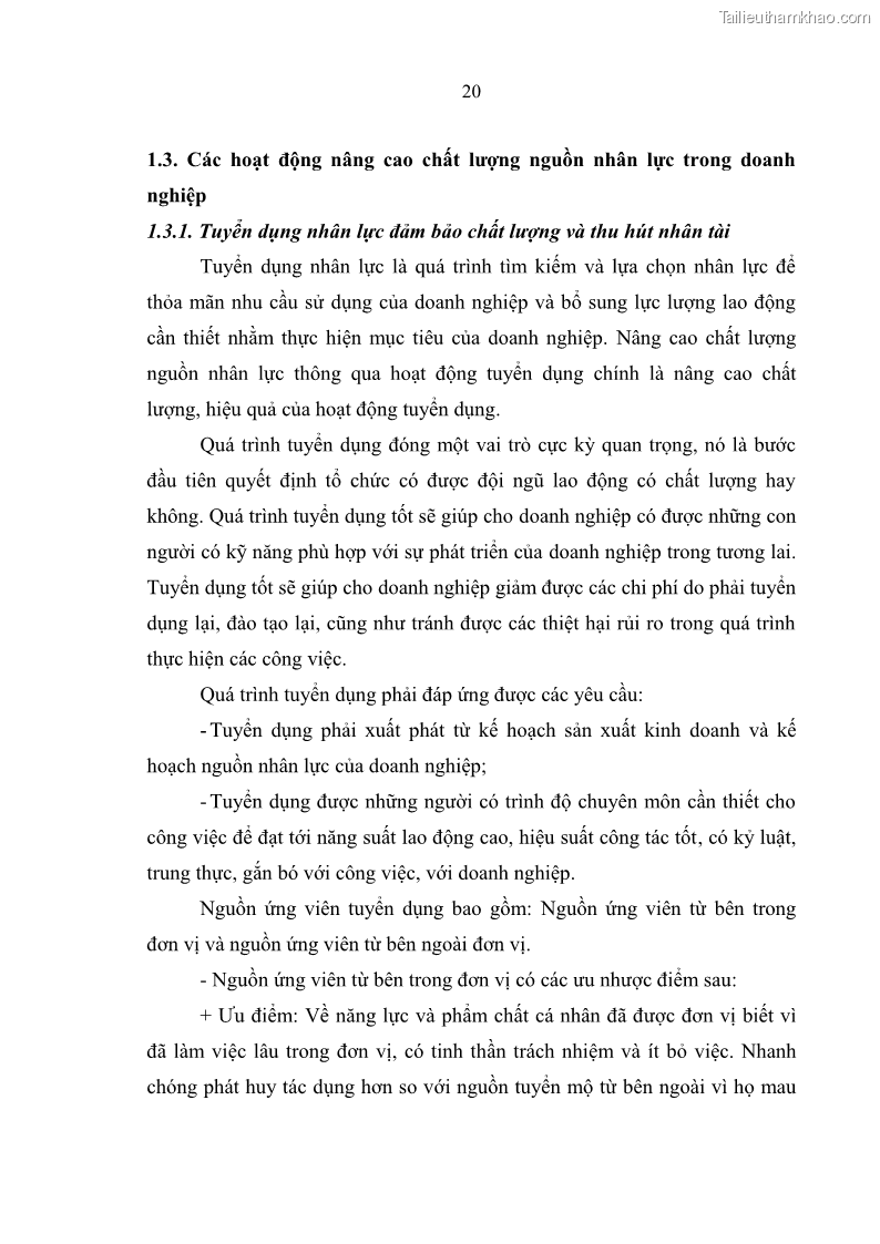 Luận văn thạc sĩ quản trị nhân lực Nâng cao chất lượng nguồn nhân lực tại Ngân hàng Nông nghiệp và Phát triển Nông thôn Việt Nam - Chi nhánh Sở giao dịch - 3 Trang 30