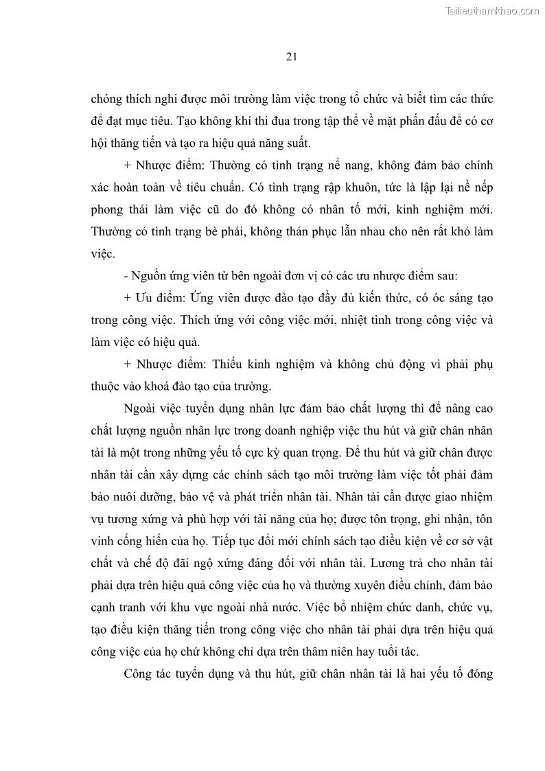Luận văn thạc sĩ quản trị nhân lực Nâng cao chất lượng nguồn nhân lực tại Ngân hàng Nông nghiệp và Phát triển Nông thôn Việt Nam - Chi nhánh Sở giao dịch - 3 Trang 31