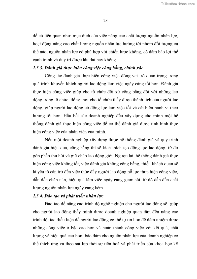 Luận văn thạc sĩ quản trị nhân lực Nâng cao chất lượng nguồn nhân lực tại Ngân hàng Nông nghiệp và Phát triển Nông thôn Việt Nam - Chi nhánh Sở giao dịch - 3 Trang 33