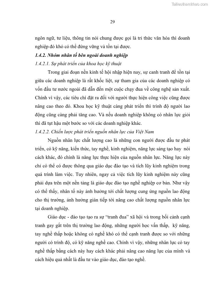 Luận văn thạc sĩ quản trị nhân lực Nâng cao chất lượng nguồn nhân lực tại Ngân hàng Nông nghiệp và Phát triển Nông thôn Việt Nam - Chi nhánh Sở giao dịch - 4 Trang 39