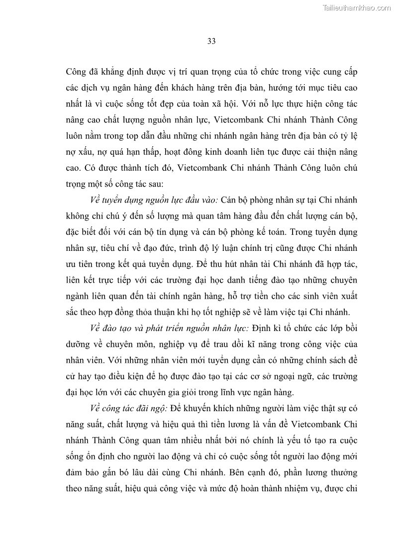 Luận văn thạc sĩ quản trị nhân lực Nâng cao chất lượng nguồn nhân lực tại Ngân hàng Nông nghiệp và Phát triển Nông thôn Việt Nam - Chi nhánh Sở giao dịch - 4 Trang 43