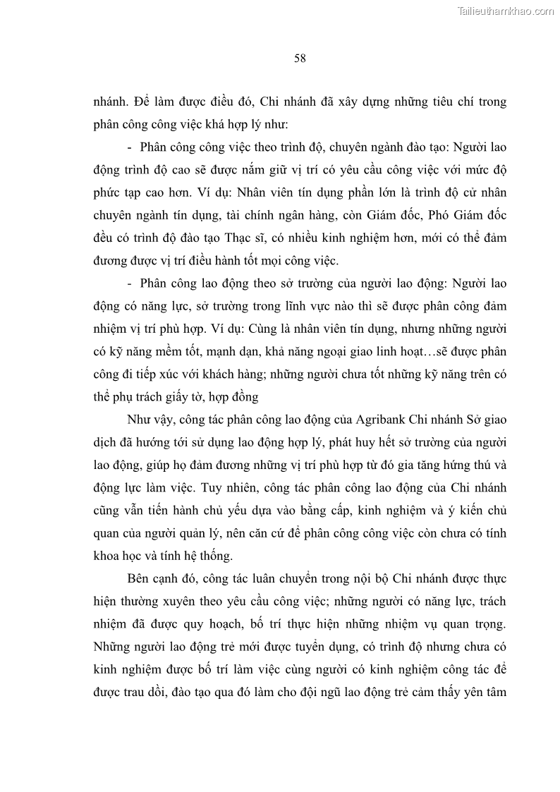Luận văn thạc sĩ quản trị nhân lực Nâng cao chất lượng nguồn nhân lực tại Ngân hàng Nông nghiệp và Phát triển Nông thôn Việt Nam - Chi nhánh Sở giao dịch - 6 Trang 68