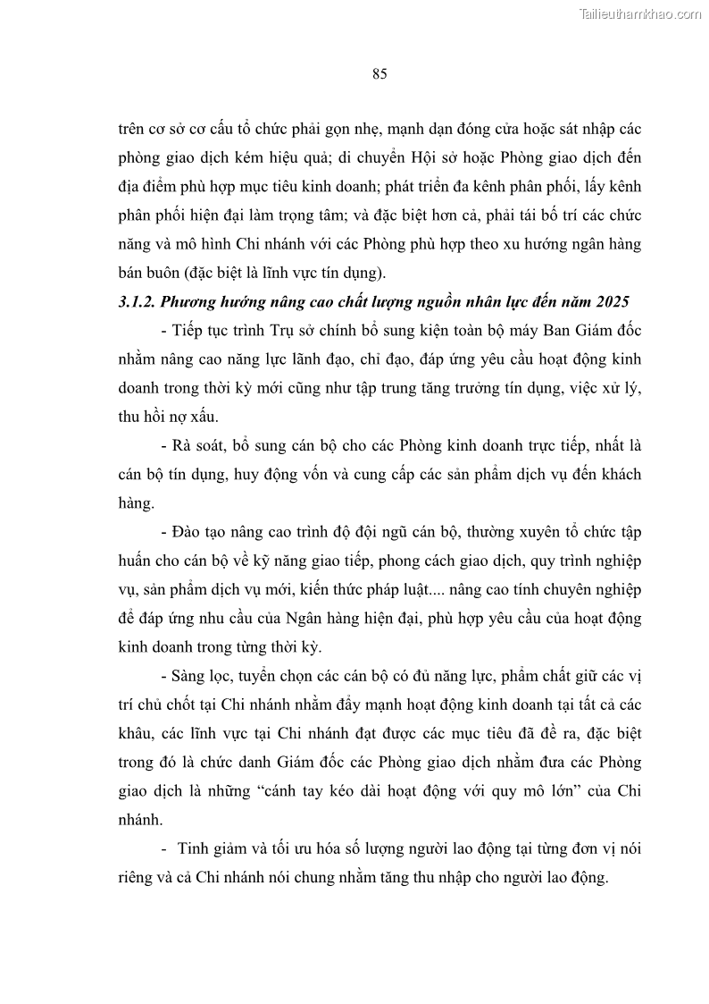 Luận văn thạc sĩ quản trị nhân lực Nâng cao chất lượng nguồn nhân lực tại Ngân hàng Nông nghiệp và Phát triển Nông thôn Việt Nam - Chi nhánh Sở giao dịch - 8 Trang 95