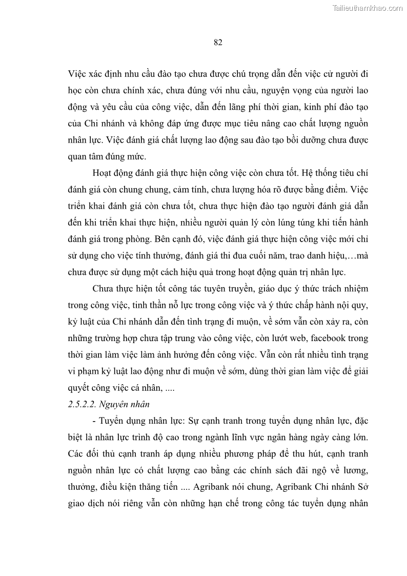 Luận văn thạc sĩ quản trị nhân lực Nâng cao chất lượng nguồn nhân lực tại Ngân hàng Nông nghiệp và Phát triển Nông thôn Việt Nam - Chi nhánh Sở giao dịch - 8 Trang 92