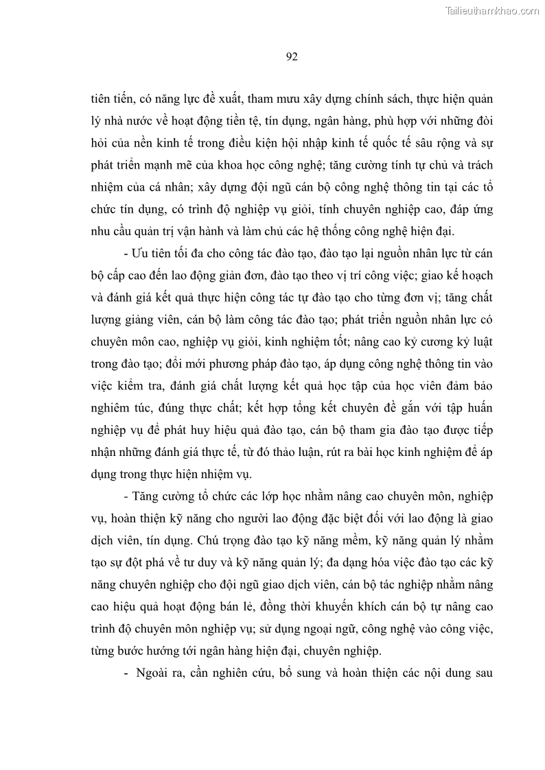 Luận văn thạc sĩ quản trị nhân lực Nâng cao chất lượng nguồn nhân lực tại Ngân hàng Nông nghiệp và Phát triển Nông thôn Việt Nam - Chi nhánh Sở giao dịch - 9 Trang 102