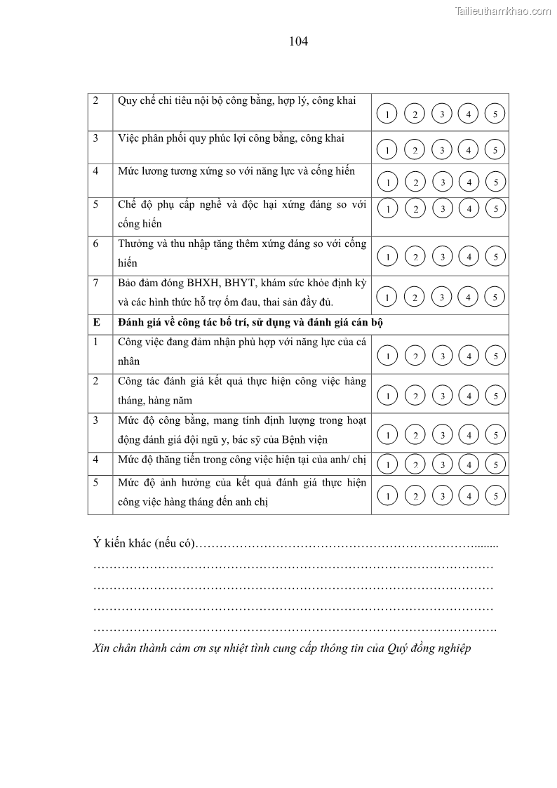 Luận văn thạc sĩ quản trị nhân lực Nâng cao chất lượng nguồn nhân lực y tế tại Bệnh viện Chỉnh hình và Phục hồi chức năng Hà Nội - 10 Trang 113