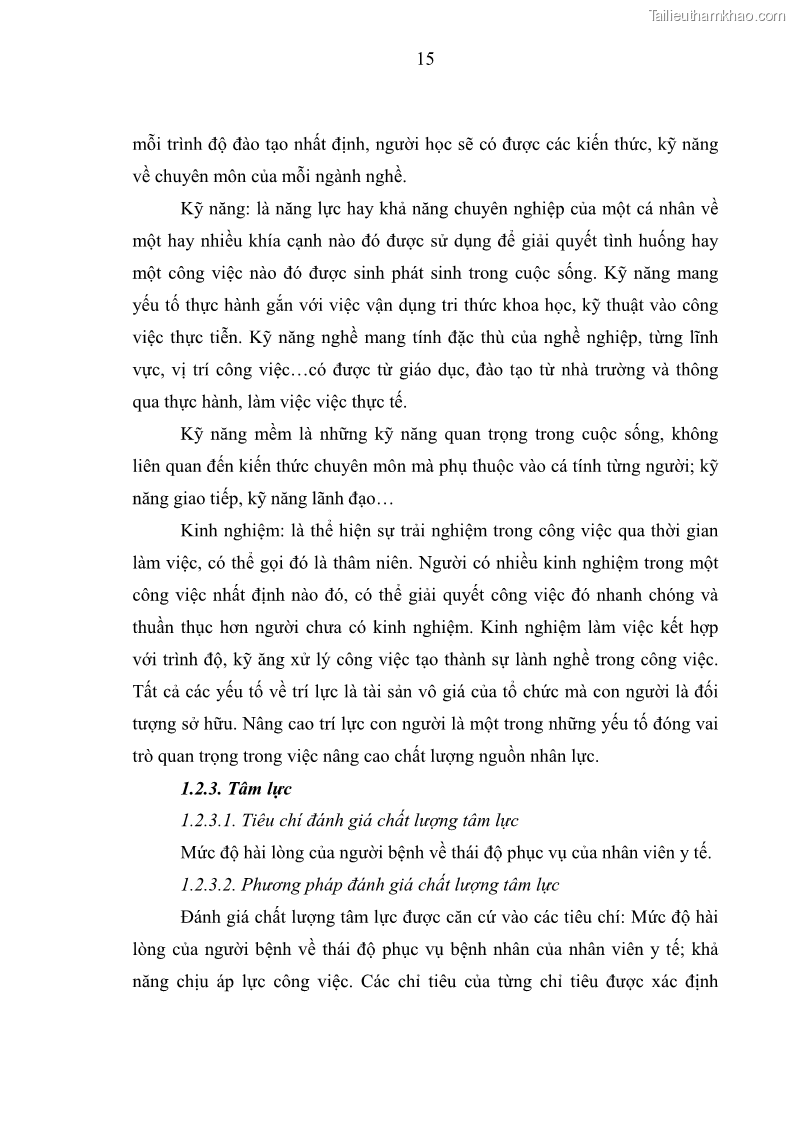 Luận văn thạc sĩ quản trị nhân lực Nâng cao chất lượng nguồn nhân lực y tế tại Bệnh viện Chỉnh hình và Phục hồi chức năng Hà Nội - 2 Trang 24