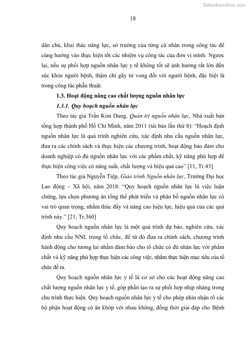 Luận văn thạc sĩ quản trị nhân lực Nâng cao chất lượng nguồn nhân lực y tế tại Bệnh viện Chỉnh hình và Phục hồi chức năng Hà Nội - 3 Trang 27