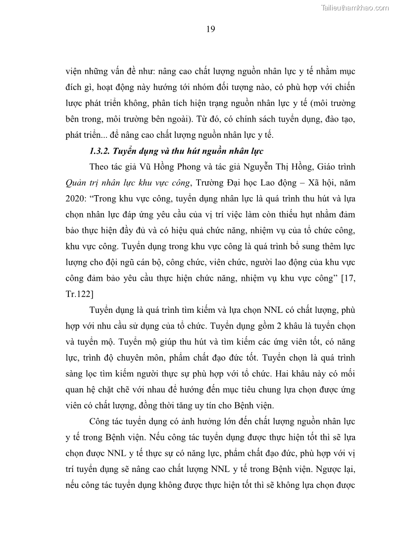 Luận văn thạc sĩ quản trị nhân lực Nâng cao chất lượng nguồn nhân lực y tế tại Bệnh viện Chỉnh hình và Phục hồi chức năng Hà Nội - 3 Trang 28