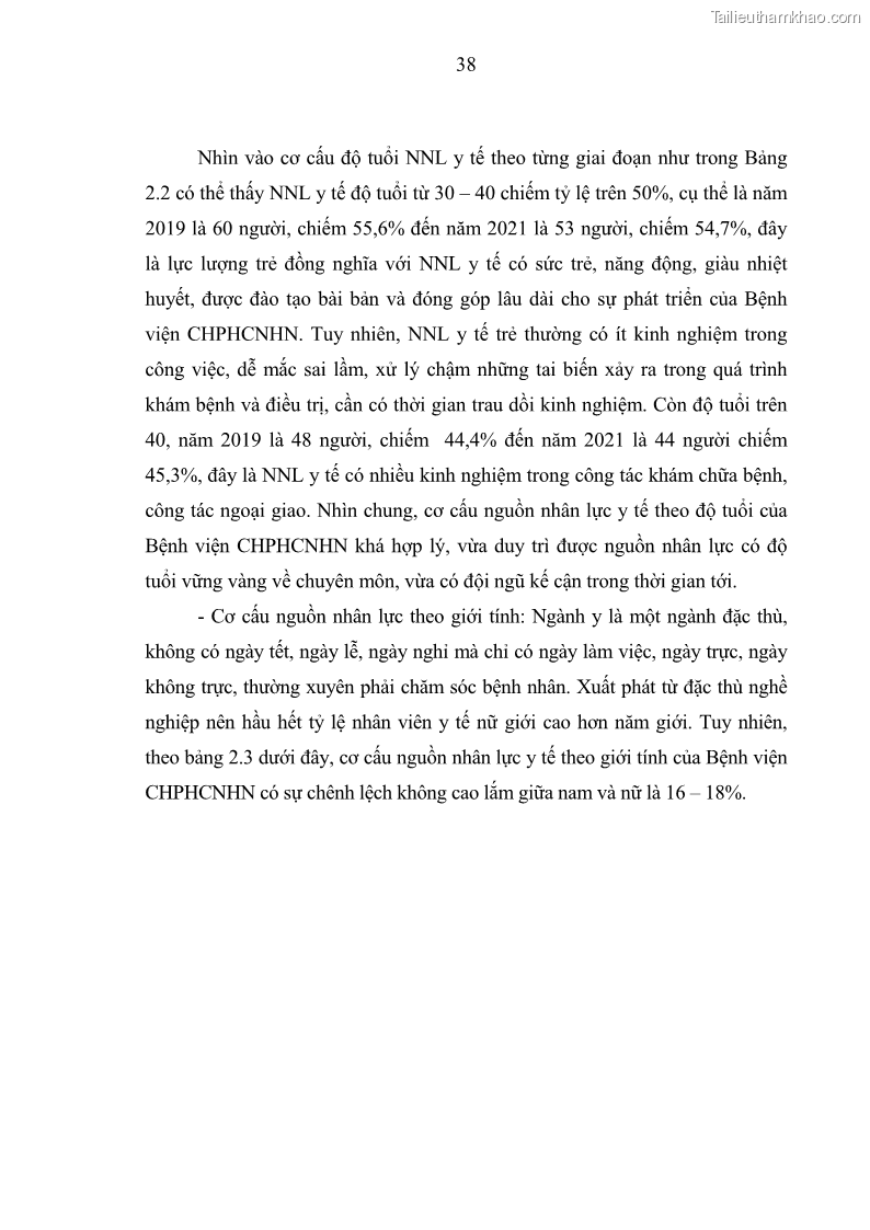 Luận văn thạc sĩ quản trị nhân lực Nâng cao chất lượng nguồn nhân lực y tế tại Bệnh viện Chỉnh hình và Phục hồi chức năng Hà Nội - 4 Trang 47