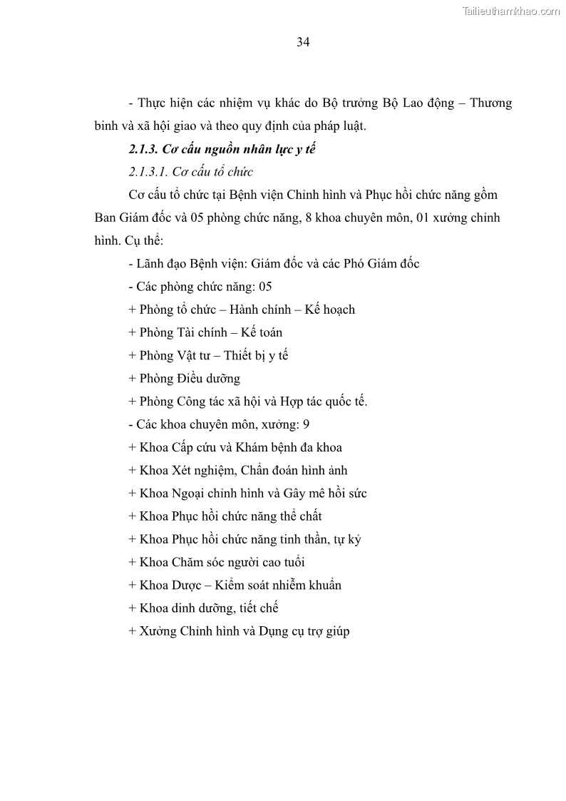 Luận văn thạc sĩ quản trị nhân lực Nâng cao chất lượng nguồn nhân lực y tế tại Bệnh viện Chỉnh hình và Phục hồi chức năng Hà Nội - 4 Trang 43