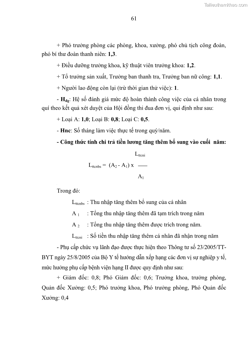 Luận văn thạc sĩ quản trị nhân lực Nâng cao chất lượng nguồn nhân lực y tế tại Bệnh viện Chỉnh hình và Phục hồi chức năng Hà Nội - 6 Trang 70