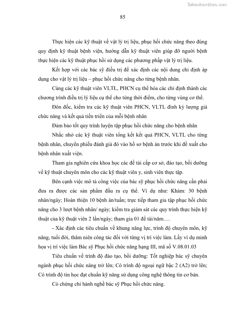 Luận văn thạc sĩ quản trị nhân lực Nâng cao chất lượng nguồn nhân lực y tế tại Bệnh viện Chỉnh hình và Phục hồi chức năng Hà Nội - 8 Trang 94