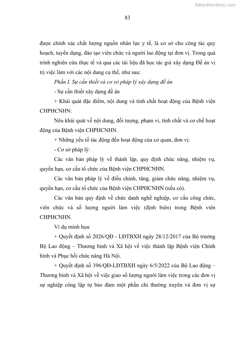 Luận văn thạc sĩ quản trị nhân lực Nâng cao chất lượng nguồn nhân lực y tế tại Bệnh viện Chỉnh hình và Phục hồi chức năng Hà Nội - 8 Trang 92