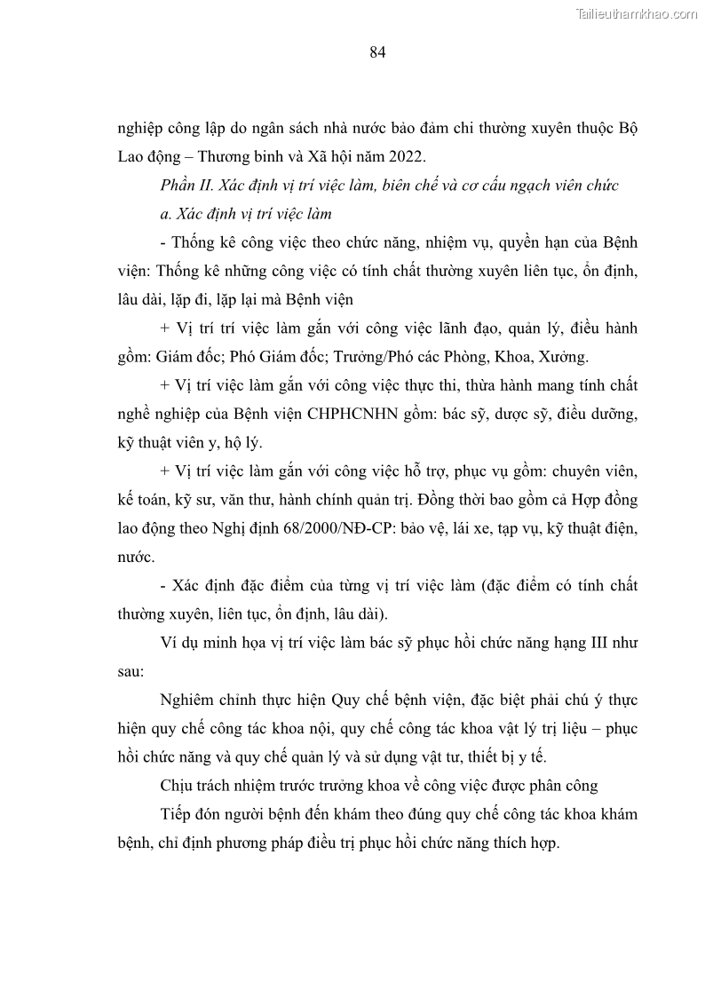 Luận văn thạc sĩ quản trị nhân lực Nâng cao chất lượng nguồn nhân lực y tế tại Bệnh viện Chỉnh hình và Phục hồi chức năng Hà Nội - 8 Trang 93