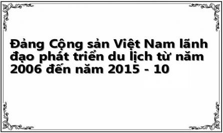 Đảng Cộng sản Việt Nam lãnh đạo phát triển du lịch từ năm 2006 đến năm 2015 - 10