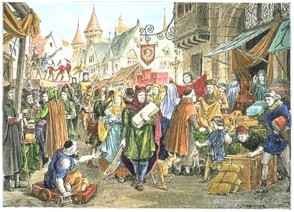 Cảnh sinh hoạt trong thành thị trung đại ở Tây Âu GV dẫn những bạn nào 1