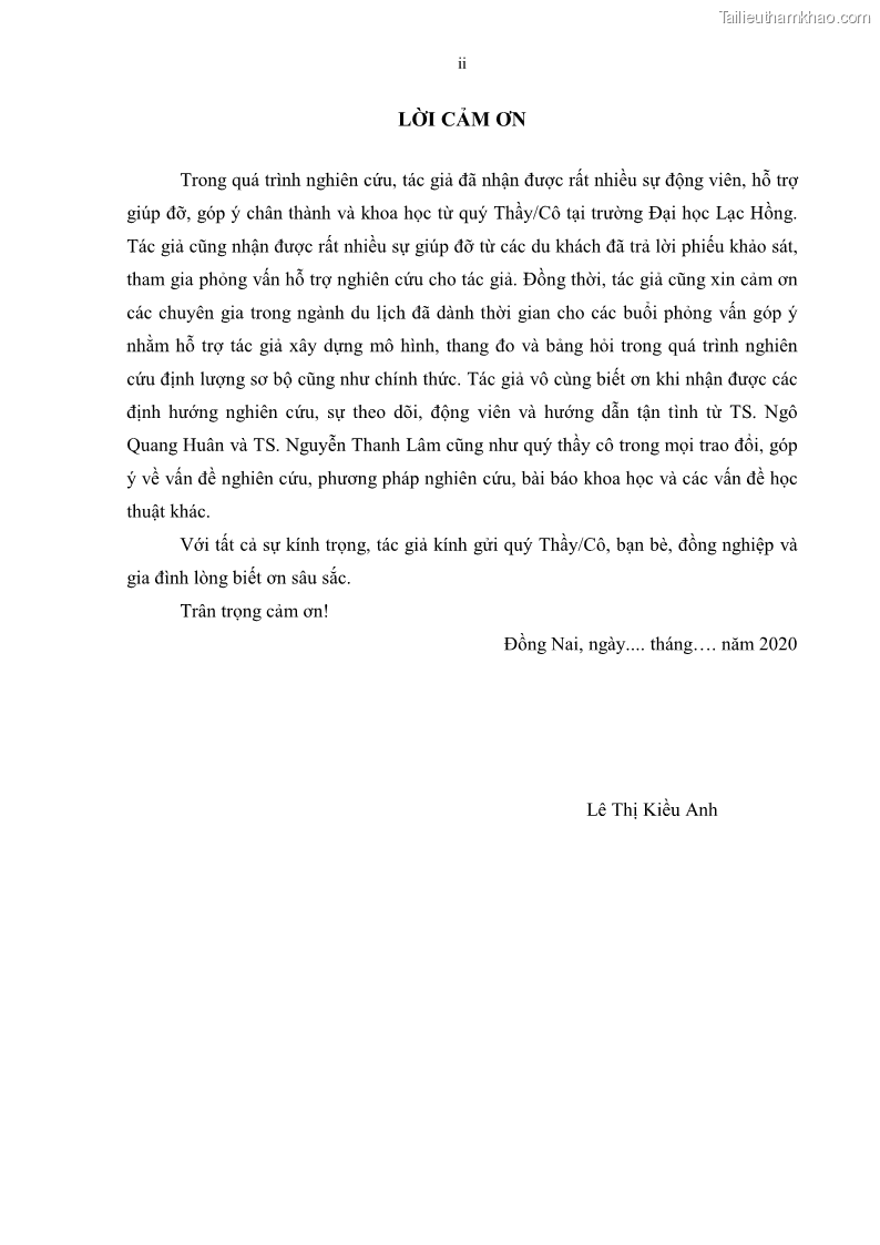 Luận án tiến sĩ quản trị kinh doanh Mối quan hệ giữa nhận thức rủi ro, hạnh phúc chủ quan và ý định quay lại của khách du lịch tại Việt Nam - Trường hợp nghiên cứu tại thành phố Hồ Chí Minh - 1 Trang 4