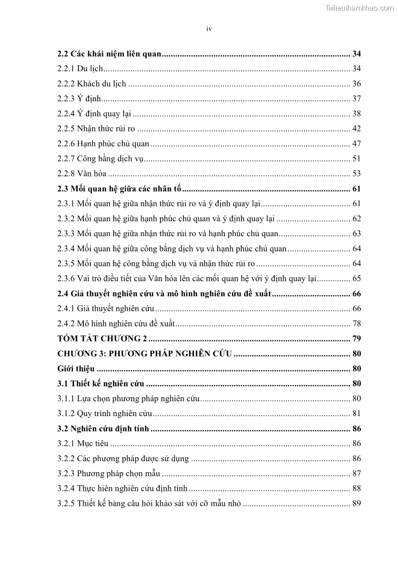 Luận án tiến sĩ quản trị kinh doanh Mối quan hệ giữa nhận thức rủi ro, hạnh phúc chủ quan và ý định quay lại của khách du lịch tại Việt Nam - Trường hợp nghiên cứu tại thành phố Hồ Chí Minh - 1 Trang 6