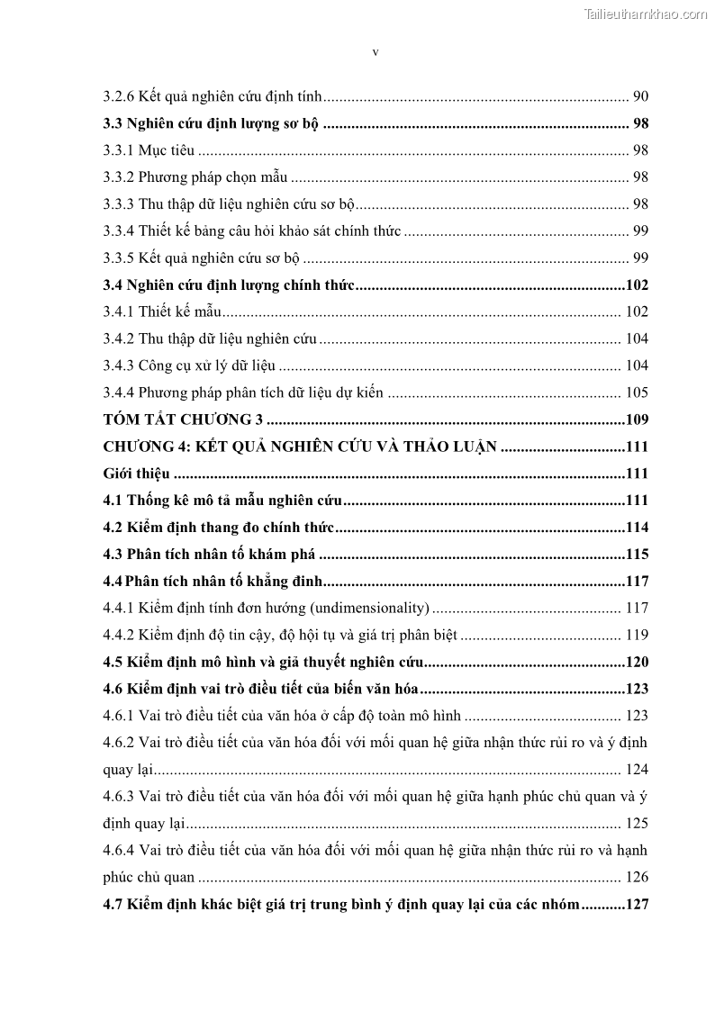 Luận án tiến sĩ quản trị kinh doanh Mối quan hệ giữa nhận thức rủi ro, hạnh phúc chủ quan và ý định quay lại của khách du lịch tại Việt Nam - Trường hợp nghiên cứu tại thành phố Hồ Chí Minh - 1 Trang 7