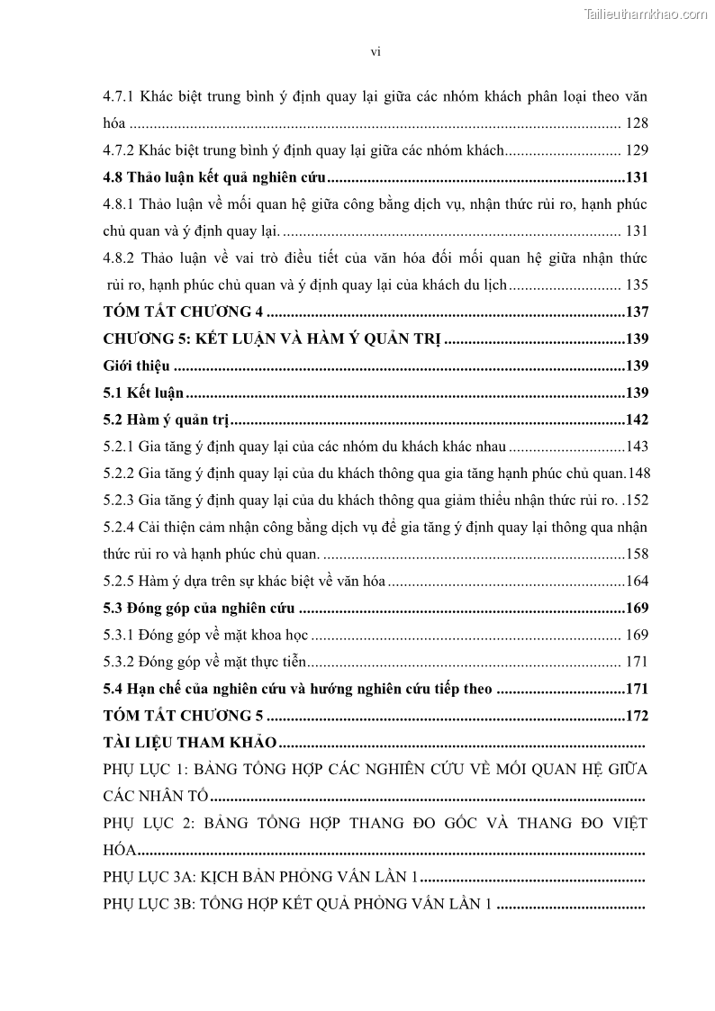 Luận án tiến sĩ quản trị kinh doanh Mối quan hệ giữa nhận thức rủi ro, hạnh phúc chủ quan và ý định quay lại của khách du lịch tại Việt Nam - Trường hợp nghiên cứu tại thành phố Hồ Chí Minh - 1 Trang 8