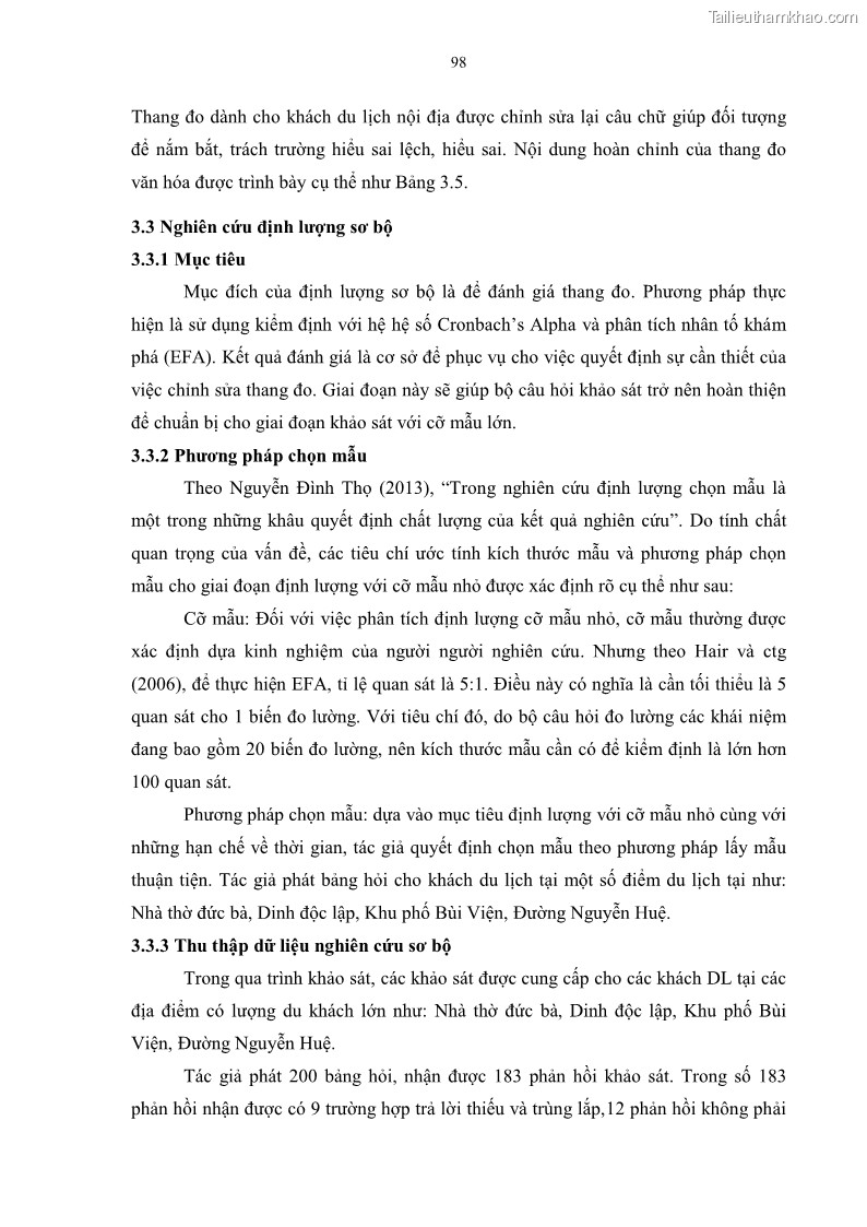 Luận án tiến sĩ quản trị kinh doanh Mối quan hệ giữa nhận thức rủi ro, hạnh phúc chủ quan và ý định quay lại của khách du lịch tại Việt Nam - Trường hợp nghiên cứu tại thành phố Hồ Chí Minh - 10 Trang 113