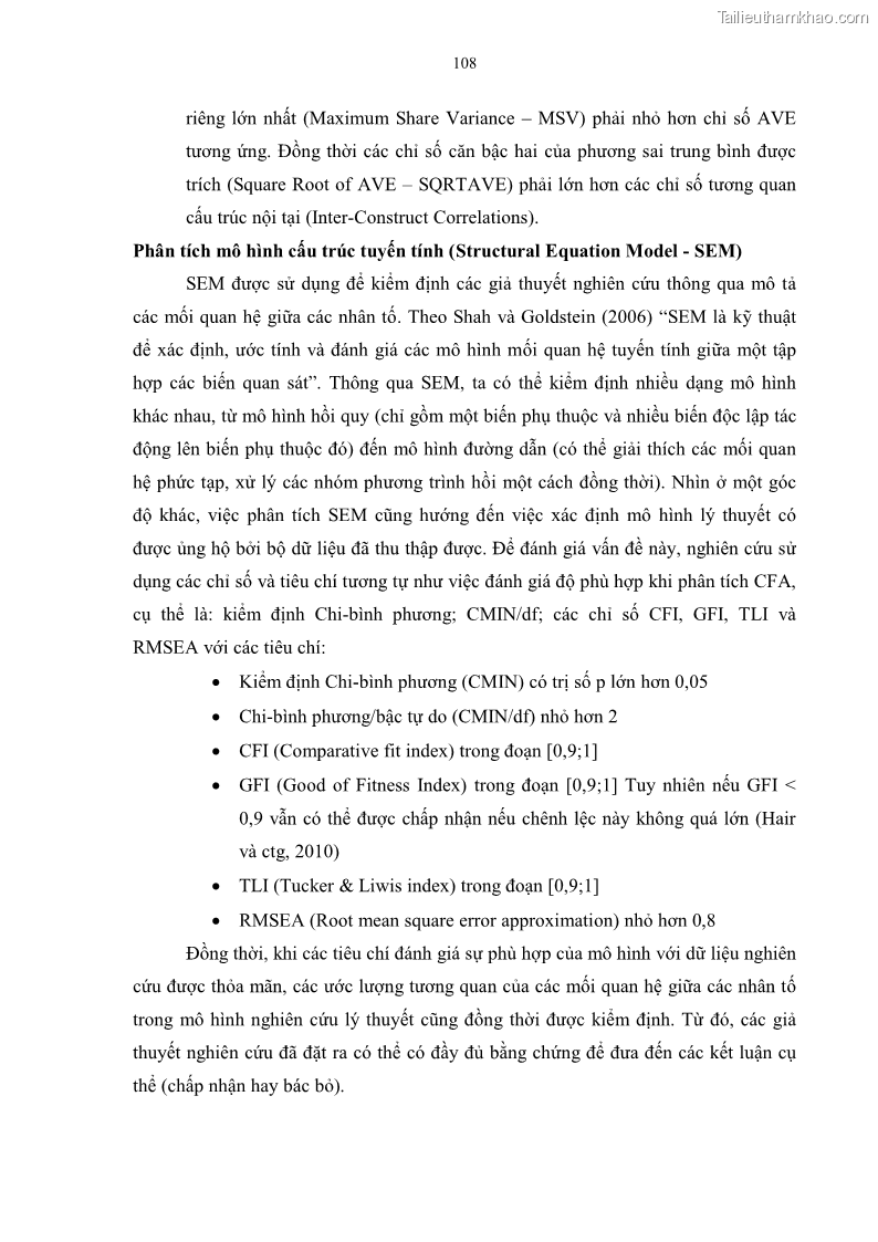 Luận án tiến sĩ quản trị kinh doanh Mối quan hệ giữa nhận thức rủi ro, hạnh phúc chủ quan và ý định quay lại của khách du lịch tại Việt Nam - Trường hợp nghiên cứu tại thành phố Hồ Chí Minh - 11 Trang 123